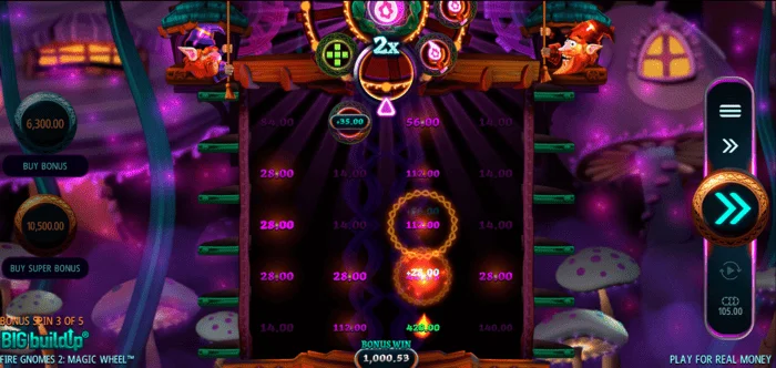 Fire Gnomes 2 Magic Wheel - lưới Free Spins với các vòng quay hoạt động